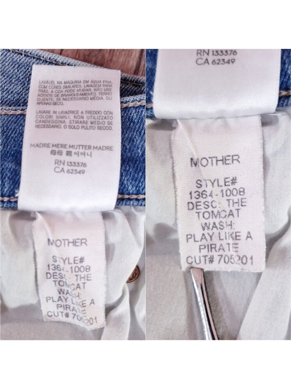 Mother Womens Size 27 The Tomcat Play Like A Pirate Straight Leg Jean Distressed - Picture 15 of 16